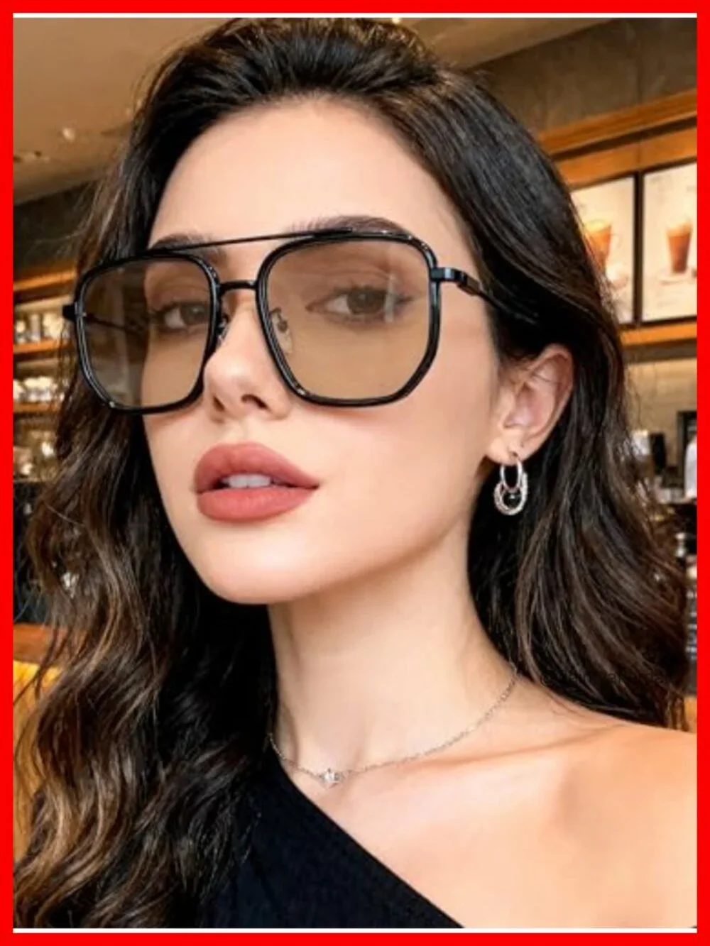 Retro Square Aviator Sunglasses Women Men Oversized Metal Frame UV400
